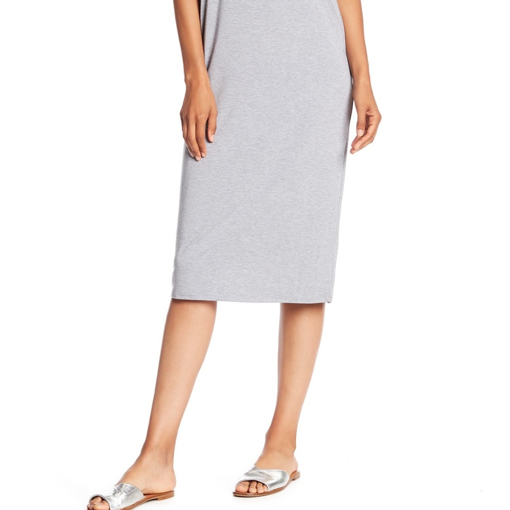 JOAN VASS Midi Knit Grey Tank Dress - Picture 4 of 5